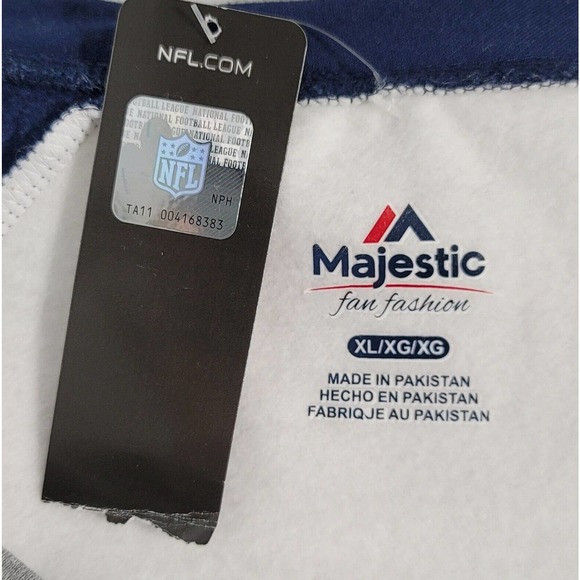 Majestic Fan Fashion New England Patriots Glitter Spellout Sweatshirt XL - Picture 5 of 6
